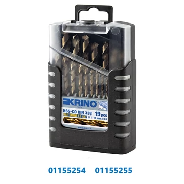 Hengeresszárú Kobaltos HSS-Co fémcsigafúró készlet 19db-os (1-10mm) DIN338