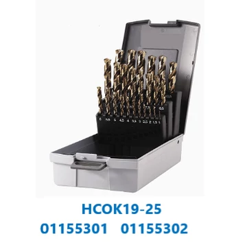 Hengeresszárú Kobaltos HSS-Co fémcsigafúró készlet 19db-os (1-10mm) DIN338