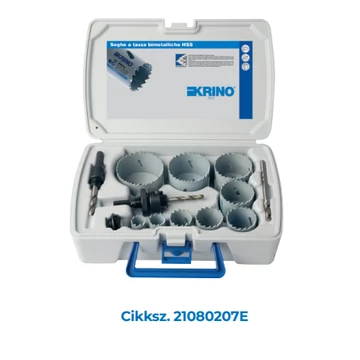 Bimetál körkivágó villanyszerelő készlet (12db) műanyag kofferban KRINO 16-60 mm