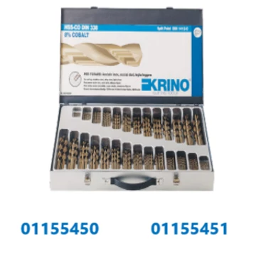Hengeresszárú Kobaltos HSS-Co fémcsigafúró készlet fém kofferban 115db-os (1-10mm) DIN338