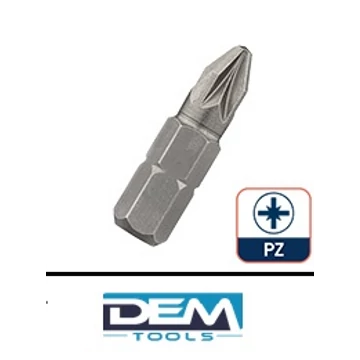 PZ-1x25 Pozidrive 1-es S2 behajtóhegy, 1/4", 25  hossz.(20 db/cs.)