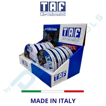 Vágókorong fémhez INOX 125x1mm fém dobozban TAF ITALY 100db/display