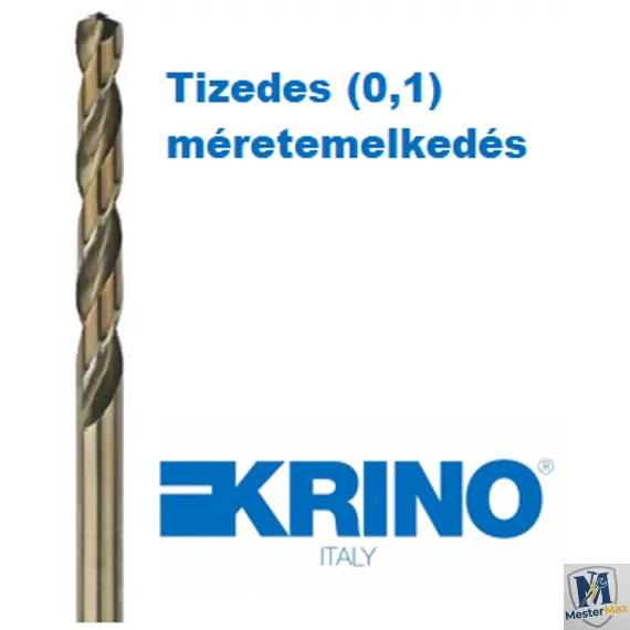 Hengeresszárú kobaltos fémcsigafúró HSS-CO köszörült DIN338 KRINO 9.8 mm
