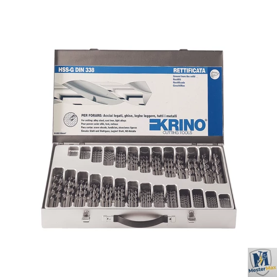 Hengeresszárú HSS-G fémcsigafúró készlet fém kofferban 150db-os (1-10mm) DIN338