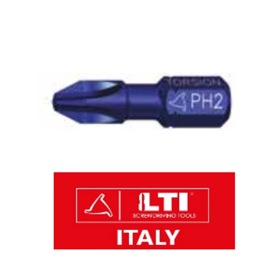 BIT TORSION PH-1x25 nagyszilárdságú behajtóhegy, ipari használatra, 1/4", 25  hossz.