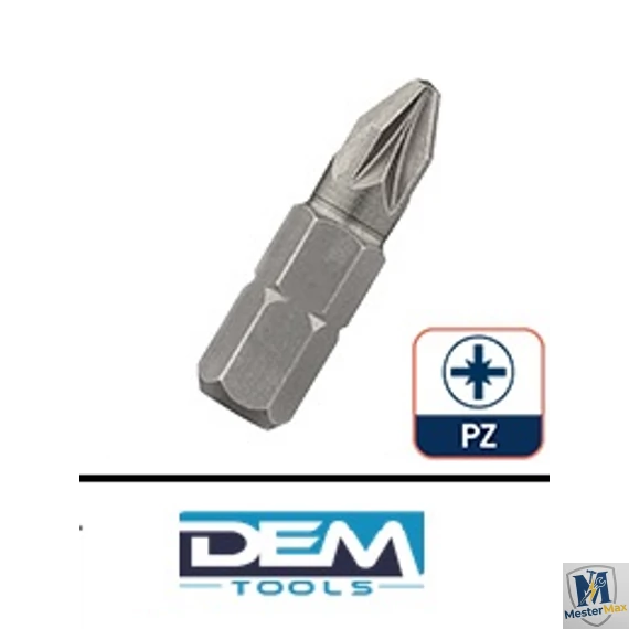 PZ-2x25 Pozidrive 2-es S2 behajtóhegy, 1/4", 25  hossz.(20 db/cs.)
