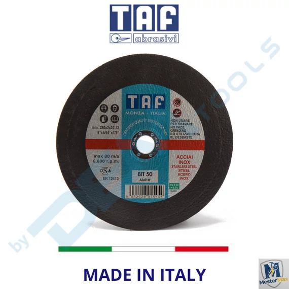 Vágókorong fémhez INOX 230x1,9mm TAF ITALY